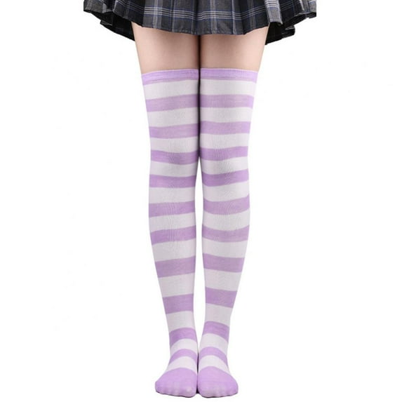 Halloween Women'S Thigh Thigh Socks Cotton Striped Over Knee Socks Long Knee Tall Socks(1 Pair)