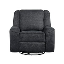 Lexicon Monterey Chenille Upholstered Swivel Reclining Chair in Ebony