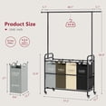 thumbnail image 5 of Laundry Sorter Cart with Hanging Clothes Rack, 4 Butler Sorter Basket Organizer, Laundry Hamper Cart with Heavy Duty Rolling Lockable Wheels, 4 Colors, 5 of 14