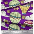 thumbnail image 2 of Soimoi Purple Cotton Voile Fabric Bird & Air Balloons Holiday Print Sewing Fabric Yard 56 Inch Wide, 2 of 3