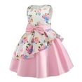 thumbnail image 4 of DuoJiaJ Robe Sans Manches pour Filles, Robe de Concours, Fête d'Anniversaire, Imprimés Floraux, Nœud Papillon, Robe de Princesse Taille 3-4 Ans, 4 of 4