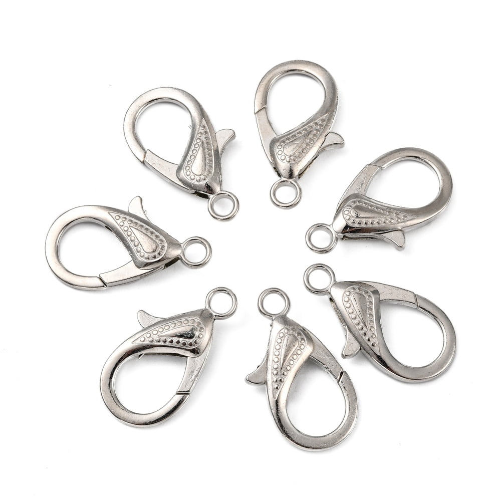 200pcs Zinc Alloy Lobster Claw Clasps 30x17x6mm Hole: 3mm