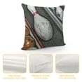 thumbnail image 4 of SHANXI Hand Drawn Bowling Balls Pillow Covers Velvet Trimmed Pillow Cover Cushion Case for Bed Couch Sofa Farmhouse Decorative 20x20in, 4 of 5