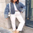 thumbnail image 3 of Veste Cardigan Courte Matelassée à Manches Longues Légère Imprimée Florale pour Femmes (Rose-G), 3 of 7