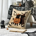 thumbnail image 6 of Sm:)e Ghost Pumpkin Bat Cats Halloween Pillow Covers 18x18 Inch Set of 2, Cushion Covers for Sofa Home Decor, 6 of 6
