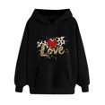 thumbnail image 2 of Ladies' Romantic Valentine Hooded Sweatshirt With Long Sleeve Cozy Fleece Material, 2 of 5