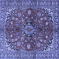 thumbnail image 1 of Ahgly Company Indoor Square Medallion Blue Traditional Area Rugs, 3' Square, 1 of 4