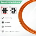 thumbnail image 2 of Uxcell 2-Pack Candado de Cable de Seguridad, Cable de Acero Recubierto de 4.92FT con Doble Bucle [Naranja], 2 of 6
