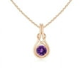 thumbnail image 1 of Angara Collier en Améthyste Naturelle - Pendentif Solitaire Rond en Améthyste avec Nœud Infini en Or Rose 14K pour Femmes, 1 of 8