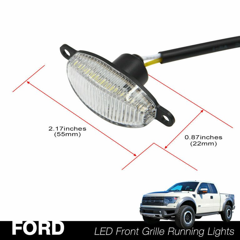 GTINTHEBOX 4PCS Clear Lens LED Side Marker Lights For 2010-2014 Ford F-150 Raptor – Front & Rear, Black Housing