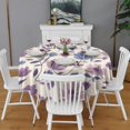 thumbnail image 2 of Pioneer Flower Floral Print Pattern Round Tablecloth 60"x60",Wrinkle Wipeable Table Cloth for Kitchen Dining Room Picnic Patio Party, 2 of 6