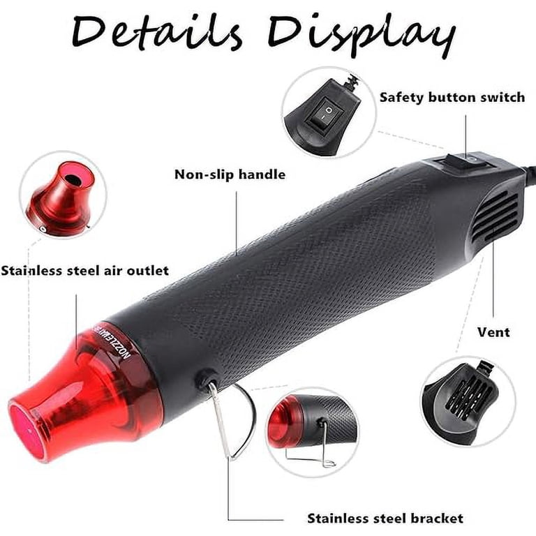LDK Mini Heat Gun, 4.9Ft 300W Dual Temperature 392℉ & 662℉ Hot Air Gun For Shrink Wrapping