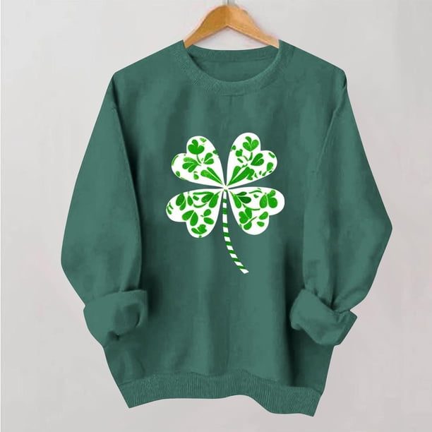 TaTaai Women Fashion St Patrick's Day Printed Crew Neck Long Sleeve No Hood Sweatshirt Casual Pullover Ladies Daily Commute Festival Event Wear Soft Comfortable Top Gift