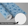 thumbnail image 6 of S4sassy Self-Stick Decorative Wallpaper, Dotted Leaf Blossom Print Wall Paper, Vinyl Waterproof Contact Paper, Blue, 25"x120" Removable Renter Friendly Wall Covering For Bedroom, Livingroom, 6 of 8