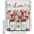 thumbnail image 2 of Valentine''s Flowers Shower Curtain Set with Hook 72" x 72",Farmhouse Daisy Love Vase Floral Washable Cloth Polyester Fabric Shower+Curtain,Waterproof Bath Curtains for Bathroom,Showers,Bathtubs Decor, 2 of 6