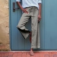 thumbnail image 2 of Pxxlle Straight Leg Pants for Women Casual Summer Spring Elastic Waisted Drawstring Pant Solid Color Wide Leg Long Pants Gray L, 2 of 8