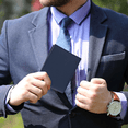 thumbnail image 3 of Cartera Hombre Piel Genuina Bifold Compartimento Secreto Interiores en Tela Azul, 3 of 8