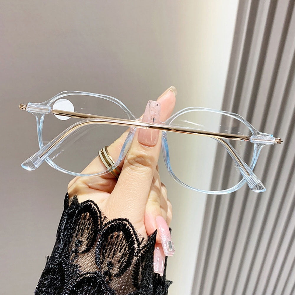 3 Pairs of Anti-blue Light Transparent Blue Reading Glasses 4.00 Fashionable Lightweight Readers for Women Square Oversized Presbyopic Glasses +4.00