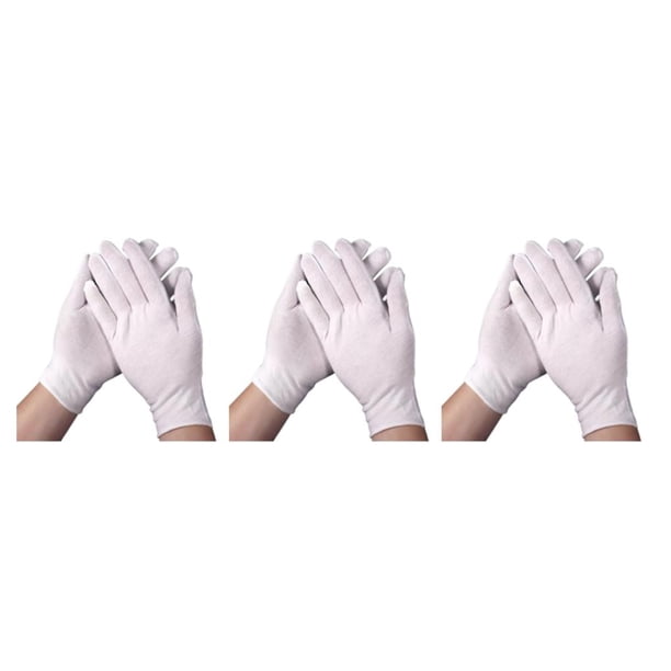 Sonducket 12 pares de guantes de algodón blanco para mujer, manopla de trabajo, guante de alta elasticidad para herramientas de limpieza de Type1 NO1