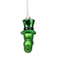 thumbnail image 2 of 5" Green Shamrock Leaf with Top Hat Glass Christmas Ornament, 2 of 2