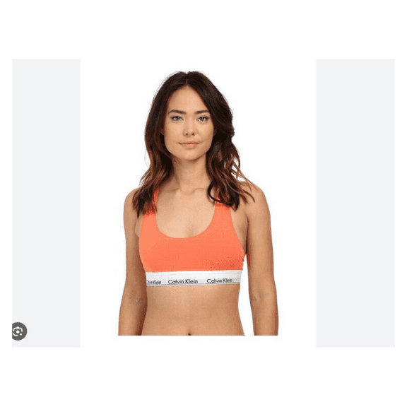 Calvin Klein Women's Unlined Bralette Bralet, Orange