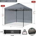 thumbnail image 3 of KAMPKEEPER 10x10 Pop Up Canopy Tent with 2 Sidewalls, Portable Outdoor Sun Shade, Grey, 3 of 8