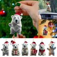 thumbnail image 2 of 6PCS Festive Cartoon Polar Bear Print Hanging Ornament for Holiday Tree Home Window Car Backpack Decorative Set, 2 of 9