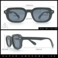 thumbnail image 3 of Vintage Vibe Narrow Rectangle Hipster Hustler Fashion Sunglasses Matte Black - Blue, 3 of 8