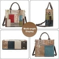 thumbnail image 2 of Genuine Leather Shoulder Tote Purse for Women Retro Multicolor Splicing Handbag Satchel Ladies Fashion Crossbody Bag, 2 of 7