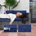 thumbnail image 3 of Ensemble de Conversation en Rotin Osier d'Extérieur de 4 Pcs avec Sofa d'Angle, 2 Causeuses, Table Basse et 11 Coussins Bleu Marine, Mobilier en Rotin PE Résistant aux Intempéries pour Patio, Jardin, Cour, 3 of 7