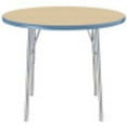 thumbnail image 3 of ECR4Kids 36in Round Contour Thermo-Fused Adjustable Activity Table Maple/Powder Blue/Silver - Standard Swivel, 3 of 4