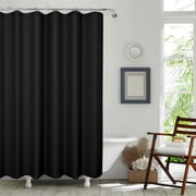 Qiweii Waterproof Shower Curtain Solid Color - Mildew Proof Plastic Polyester Fabric Bathroom Curtain with Hooks, No Drill Tension Rod Window Treatment for Bathtub, Machine Washable & Wipeable