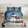thumbnail image 2 of Homewish Retro Cute Snowman Bedding Comforter Set,Wild Christmas Reindeer Twin Comforter Sets,White Blue Bedding Set For Girls Kids,Microfiber Bedroom Decor Reversible,2pcs, 2 of 8