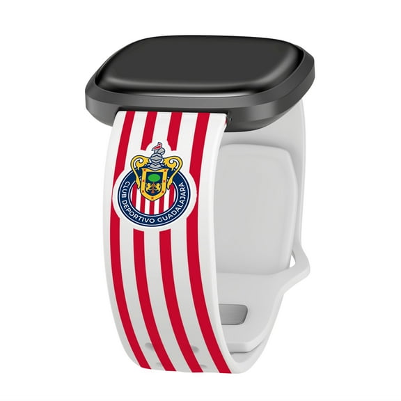 Chivas de Guadalajara HD Watch Band Compatible with FitBit Versa 3 & Sense (20mm Short Stripes)