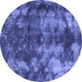 thumbnail image 1 of Ahgly Company Machine Washable Indoor Round Abstract Blue Modern Area Rugs, 5' Round, 1 of 4