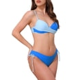 thumbnail image 4 of INSPIRAR CHIC Conjuntos de Bikini de Color Contrastante con Cruce Frontal para Mujeres de 2 Piezas, Top con Tirantes y Parte Inferior de Triángulo Talla X-Large Azul, 4 of 5