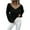 Black, variant on Herrnalise Women's V Neck Long Sleeve Cross Wrap Knit Sweater Off Shoulder Backless Casual Solid Pullover Tops Pearl Solid Blouses S-2XL