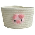 thumbnail image 3 of Small Storage Baskets for Organizing,Cotton Rope Basket for Dog Toys, Books,3.54x5.9" Small Woven Baskets,Flower Mini Woven Basket Round Cotton Rope Basket Small Storage Shallow Basket,Yellow Pig, 3 of 8