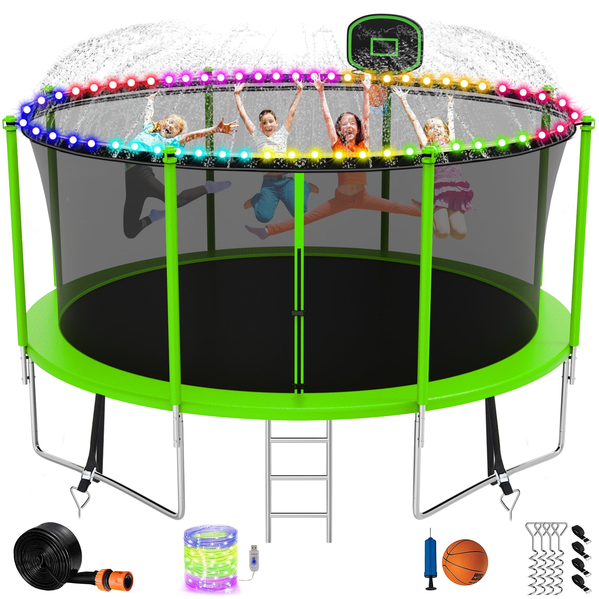 Kacho 14FT Trampoline 1400LBS for Kids Adults Trampoline with Sprinkler