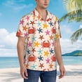 thumbnail image 6 of Uemuo Crabs And Seastars Printed Regular Fit Short Sleeve Casual Hawaiian Shirt for Men,Aloha shirt,Tropical shirt,Floral print shirt,Vacation Beach shirt-Medium, 6 of 9