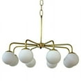 thumbnail image 4 of 8 Light Curved Globe Mid Century Brass Sputnik chandelier light Fixture, 4 of 5