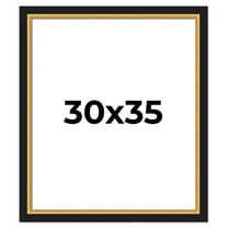 30x35 Frame Gold Real Wood Picture Frame Width 2.25 Inches | Interior Frame Depth 0.5 Inches |