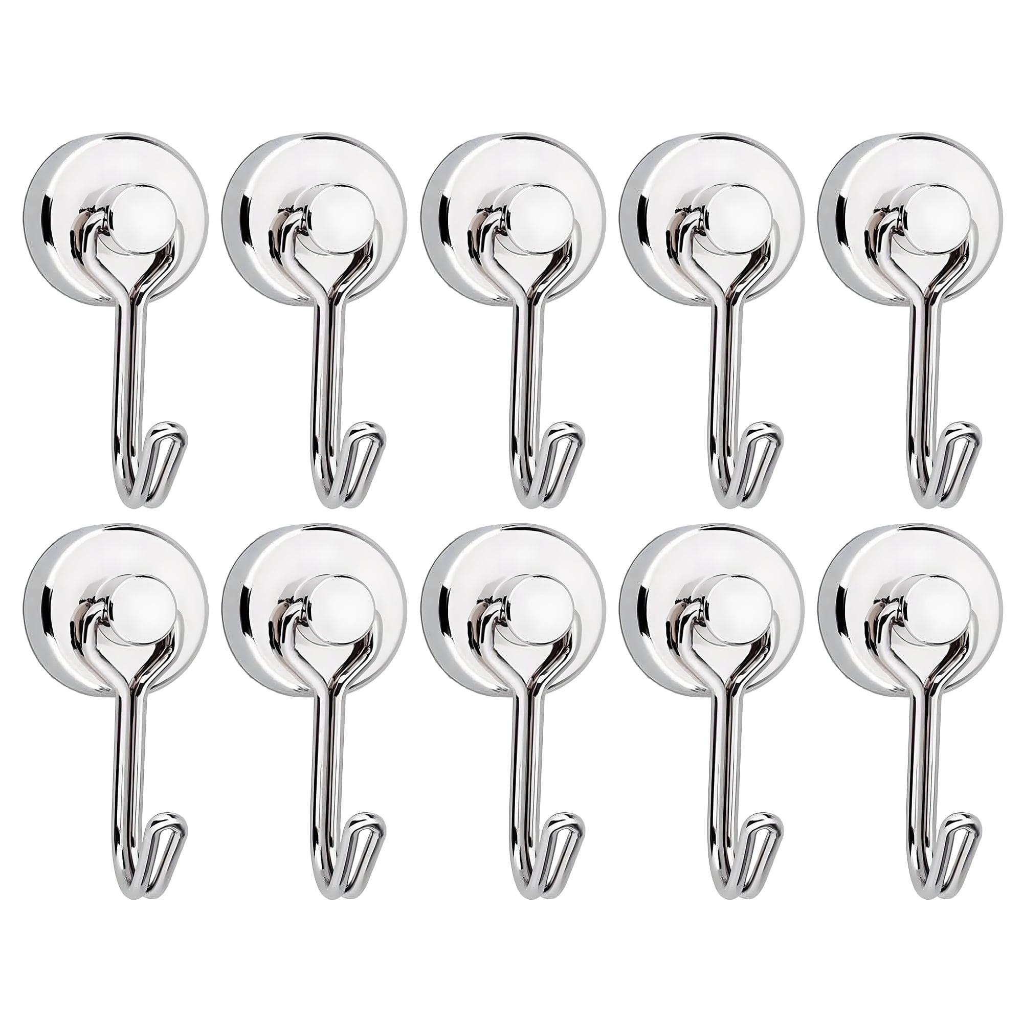 6-Pack Heavy Duty Magnetic Hooks - 25 LBS Pull Force Each, Neodymium Magnets For Hanging