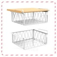 thumbnail image 1 of Auledio Slide Metal Under Shelf Basket Hanging Storage Basket for Wardrobe in White, 1 of 1