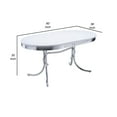 thumbnail image 5 of Loy 60 Inch Oval Dining Table, Glossy White Wood Top, Ribbed Chrome Apron, 5 of 5