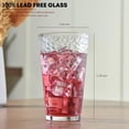 thumbnail image 5 of 16 oz Drinking Glasses, Set of 6 Hammered Glass Cups, Clear Heavy Base Stemmed Highball Water Glasses for Beer, Iced Coffee Cups, Cocktail Glasses, Wine, Iced Tea, Dishwasher Safe, 5 of 8