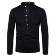 thumbnail image 2 of TrendOFT Henley Shirts for Men Cotton Casual Long Sleeve Lightweight Button T-Shirts Basic Fall Tops Black L, 2 of 6