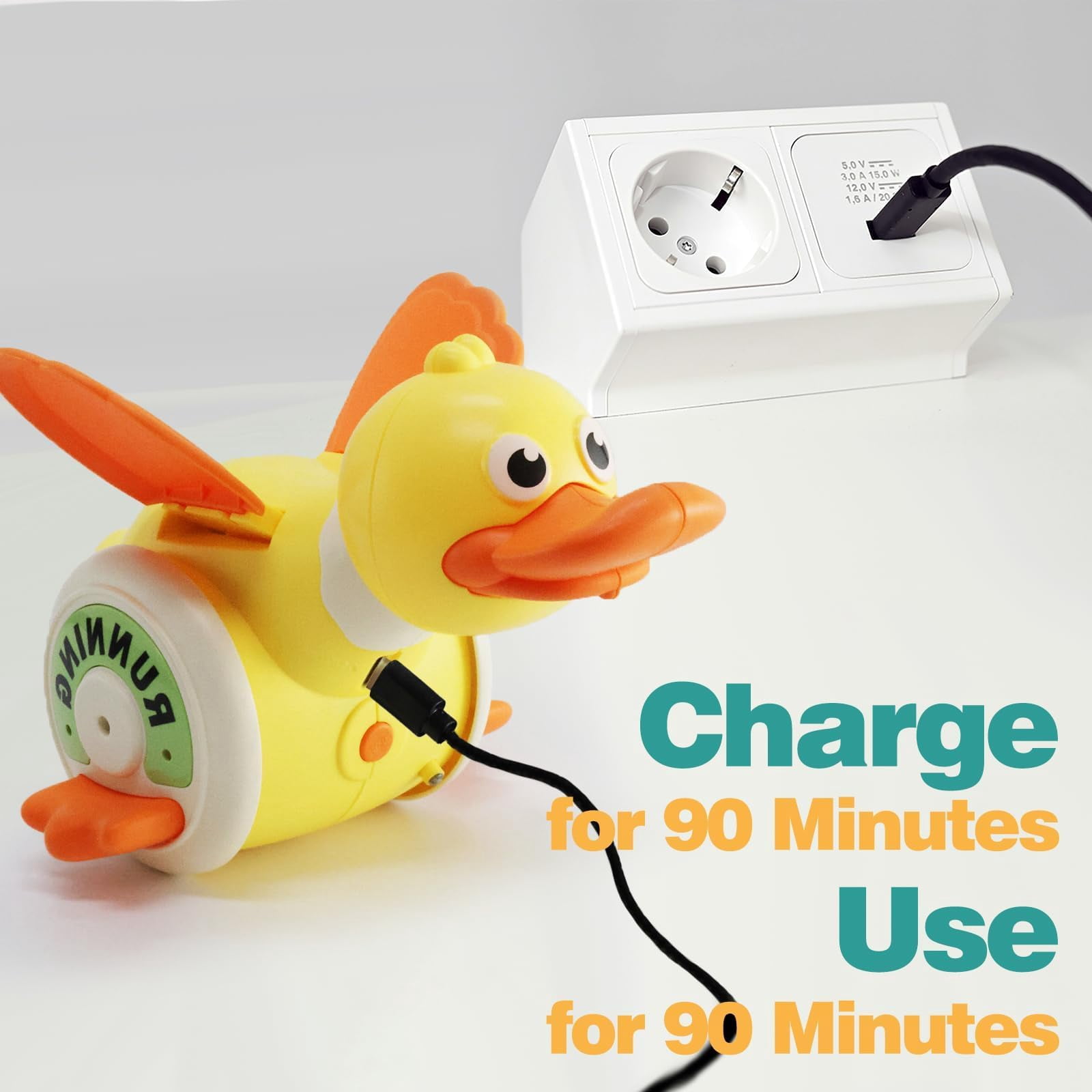 Baby Musical Duck Toys, Cute Running Duck Crawling Toys with Light & Music, Increase Baby Tummy Time Toys, Great Musical Crawl Toys for Infant 12-18 Months(Yellow)