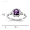 thumbnail image 2 of Auriga Fine Jewelry 14K White Gold Cushion Amethyst and Diamond Ring for Women Size- 7, 2 of 5