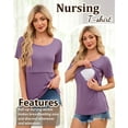 thumbnail image 4 of Maternity Nursing Tops Clothes for Women Ribbed Breastfeeding Shirts Clothes 4-Pack, 4 of 6